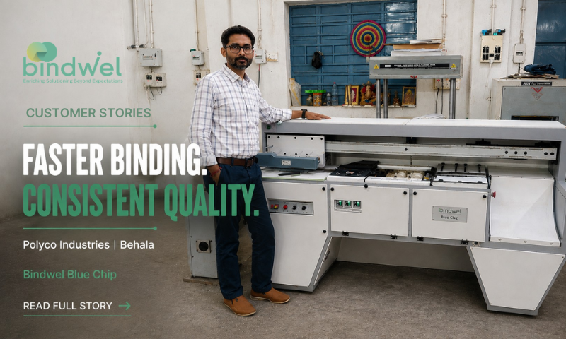 Polyco Industries faster book binding with Bindwel Blue Chip
