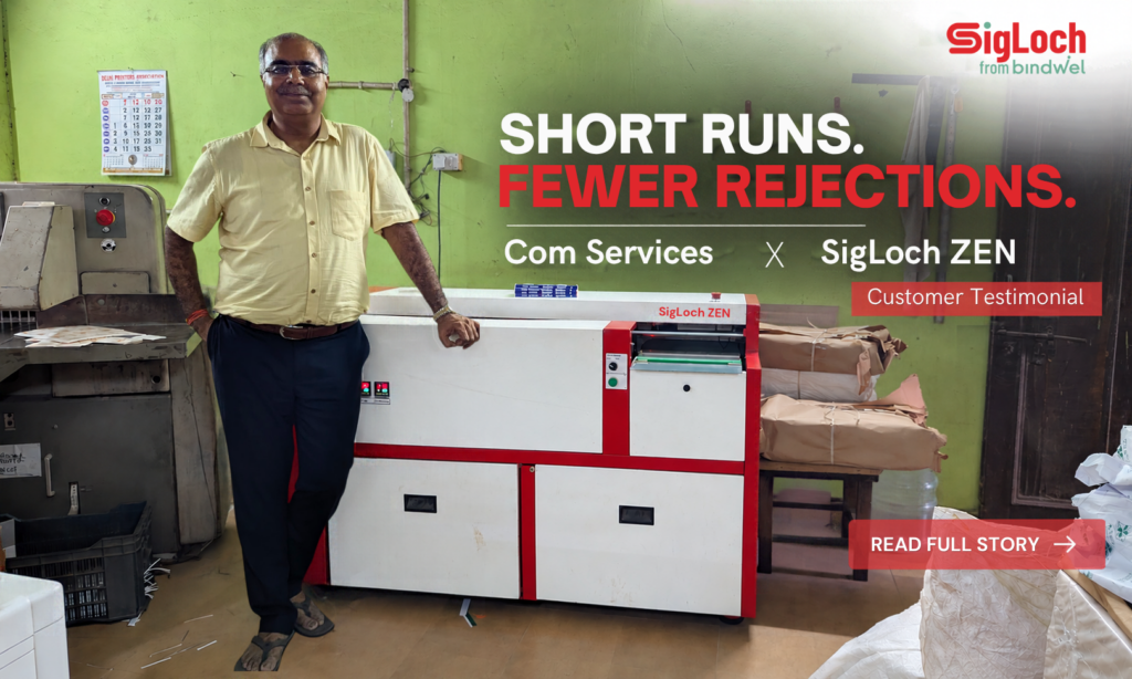 Com Services using SigLoch ZEN a perfect binding machine for short runs